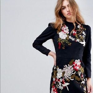 ASOS PREMIUM Embroidered Mini Dress